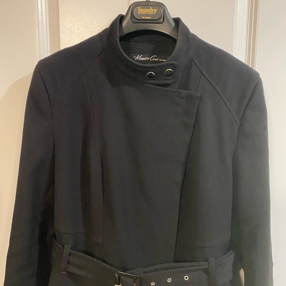 Kenneth Cole Moto Trench Coat L - Picture 3 of 8